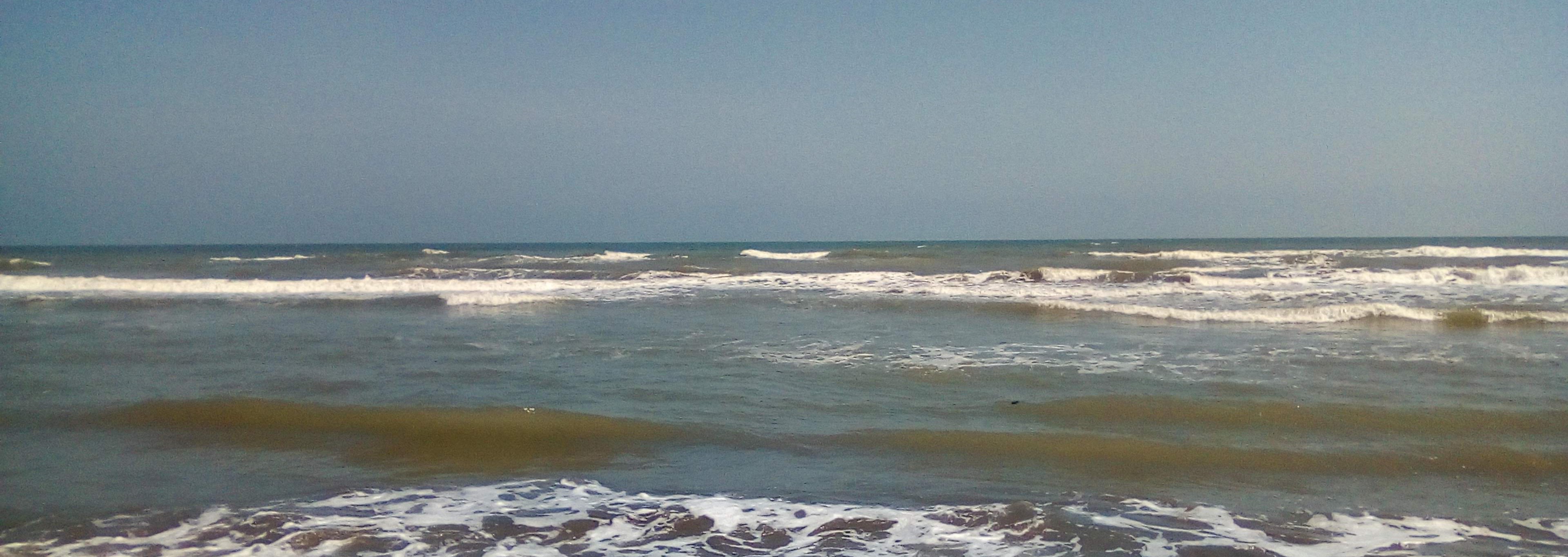 Where the blue meets the blue, and the white comes and goes
